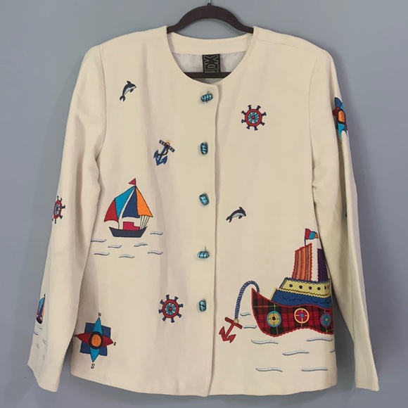 Daniel K Jacket Nautical, Boating, Beachy, Beaded Buttons, Lined. Qualit… - Picture 1 of 14